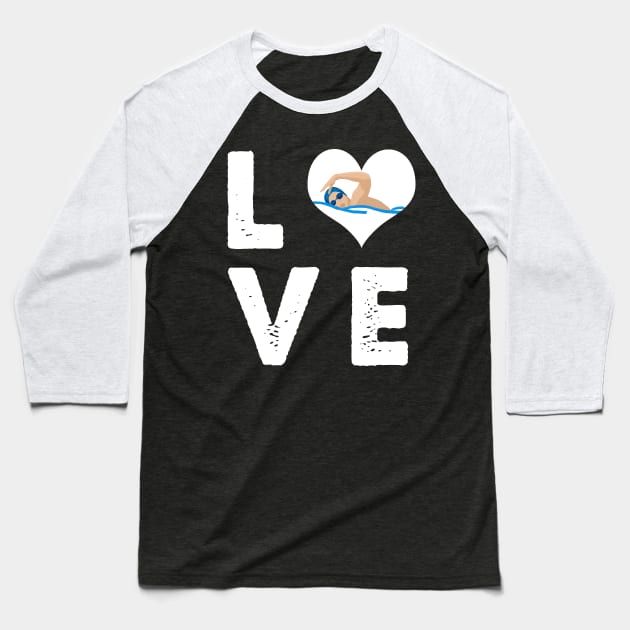 Love swimming Baseball T-Shirt by captainmood